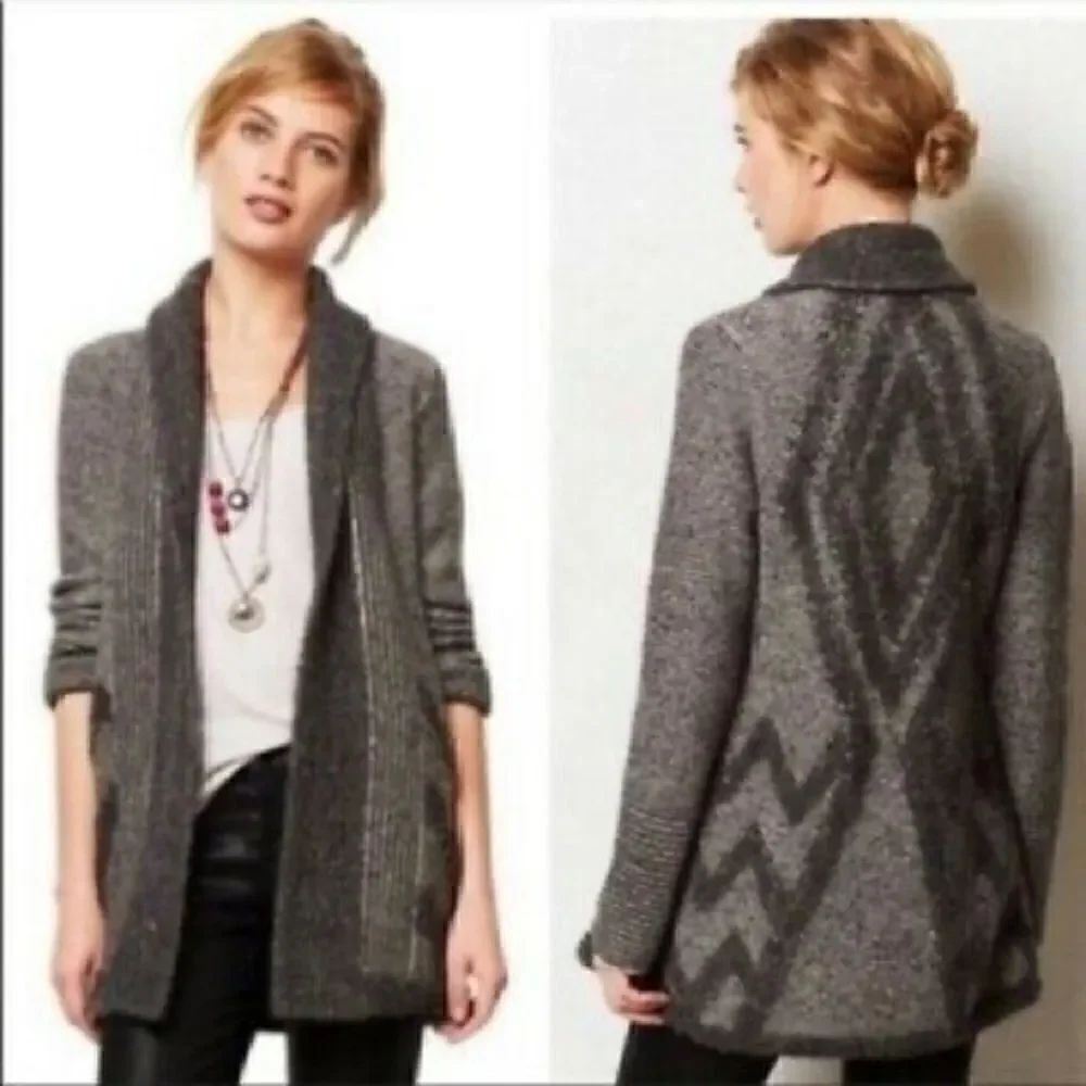 Anthropologie | Angel of the North Green Equinox Wool Blend Green Cardigan | M